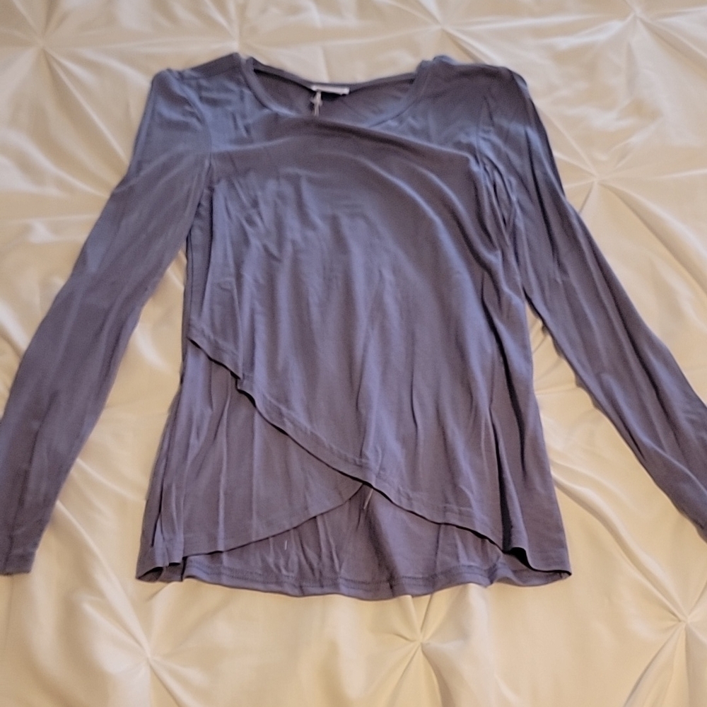 Pret a portee Women's Long Sleeve Asymmetrical Top - Purple